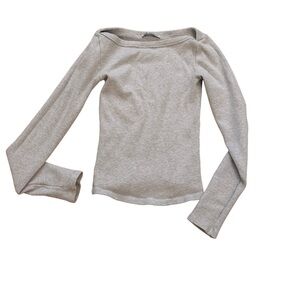 Zara Light Gray Crew Neck Top